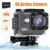 Ourlife 4K 울트라 HD 방수 액션 카메라와 와이파이, 32GB 메모리 카드 포함, 투명 수중 스포츠 카메라, 디지털 줌, 자동 초점, LCD 디스플레이, 충전식 배터리, 야외 모험 및 수중 사진에 이상적 | 투명 케이스 | 방수 구조, 방수 카메라