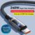 투명한 빛나는 USB-C로 Type-C로, Huawei와 Apple의 고속 충전 직조 데이터 케이블에 적합한 240W 슈퍼 빠른 충전 데이터 케이블입니다.