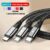 3-in-1 고속 충전 USB 케이블, 나일론 브레이드, iPhone 14 13 12 Pro Max Xs Max 충전 케이블 Samsung, Redmi, OnePlus, Xiaomi USB C 휴대폰용