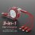 1개 3-in-1 탈착식 고속 충전 케이블, Lightning/Micro/Type C 커넥터가 있는 멀티 충전 코드, iPhone, iPad, Samsung, PS, 태블릿용 PVC 플랫 케이블 – USB 전원, 10-20W, 데이터 동기화, 배터리 또는 전자 장치 없음