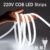 ZGREDED 고輝도 COB LED 스트립 조명, 220V 10W/M, 방수, 에너지 절약, 절단 가능, 실내 및 실외 조명용 1.2m 전원 코드, 흰색, 50cm에서 15m 길이, 우주 테마, PVC 소재, 유럽 표준 플러그, 원격 제어 미포함, 실외 사용을 위한 조명