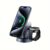 TIMESS 4-in-1 무선 충전 스테이션, 자석 커넥터 포함 – USB Type-C, iPhone 15/14/13/12/11/X Pro Max, 시계 및 Airpods 3/2/1/Pro용 – 다색 LED 조명, USB 전원, 충전 스테이션, 배터리 불필요