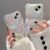 귀여운 곰 오로라 레이저 투명 아이폰 케이스 15 14 13 12 11 프로 맥스 플러스 럭셔리 만화 곰 클리어 소프트 실리콘 커버