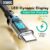 초고속 충전 USB 타입 C 케이블, 100W 6A LED 다이내믹 디스플레이, PVC/나일론, 원형, 고속 차량용 충전기 타입 C 케이블, MAX, 충전 케이블