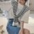블랙 & 화이트 스트라이프 니트 숄 – 여성용 다용도 사계절 랩, 부드러운 폴리에스터 원단, 저녁 외출 및 캐주얼 스타일에 완벽, 탑과 레이어링에 적합