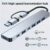 7-in-1 고속 USB 3.0 데이터 전송 어댑터, Type-C 및 USB-A 커넥터가 있는 멀티포트 확장, 태블릿과 호환, 5V 작동 전압 지원, USB 전원 공급