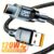 초고속 120W USB Type-C 충전 케이블, 6A LED 표시등 포함 – 내구성 있는 나일론 브레이드, 원형