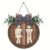 Classic Style Farmhouse Restroom Sign – Manufactured Wood Wall Hanging Wreath with Plant Theme – Rustic Bathroom Art with Bow Accent, No Electricity or Feathers, Ideal for Christmas Decor (Pack of 1)