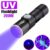 1pc 충전식 줌 가능 UV 손전등 블랙 조명 395nm, 자외선 손전등, 반려동물 소변 얼룩 감지, 레진 경화 및 전갈 찾기용