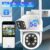 ZHXINSD 4MP 듀얼 렌즈 WiFi 보안 카메라, 팬/틸트 355° 90°, 컬러 나이트 비전, 양방향 오디오, 모션 감지 알림, 앱 제어, 실내/실외, USB 전원, 1920p 해상도